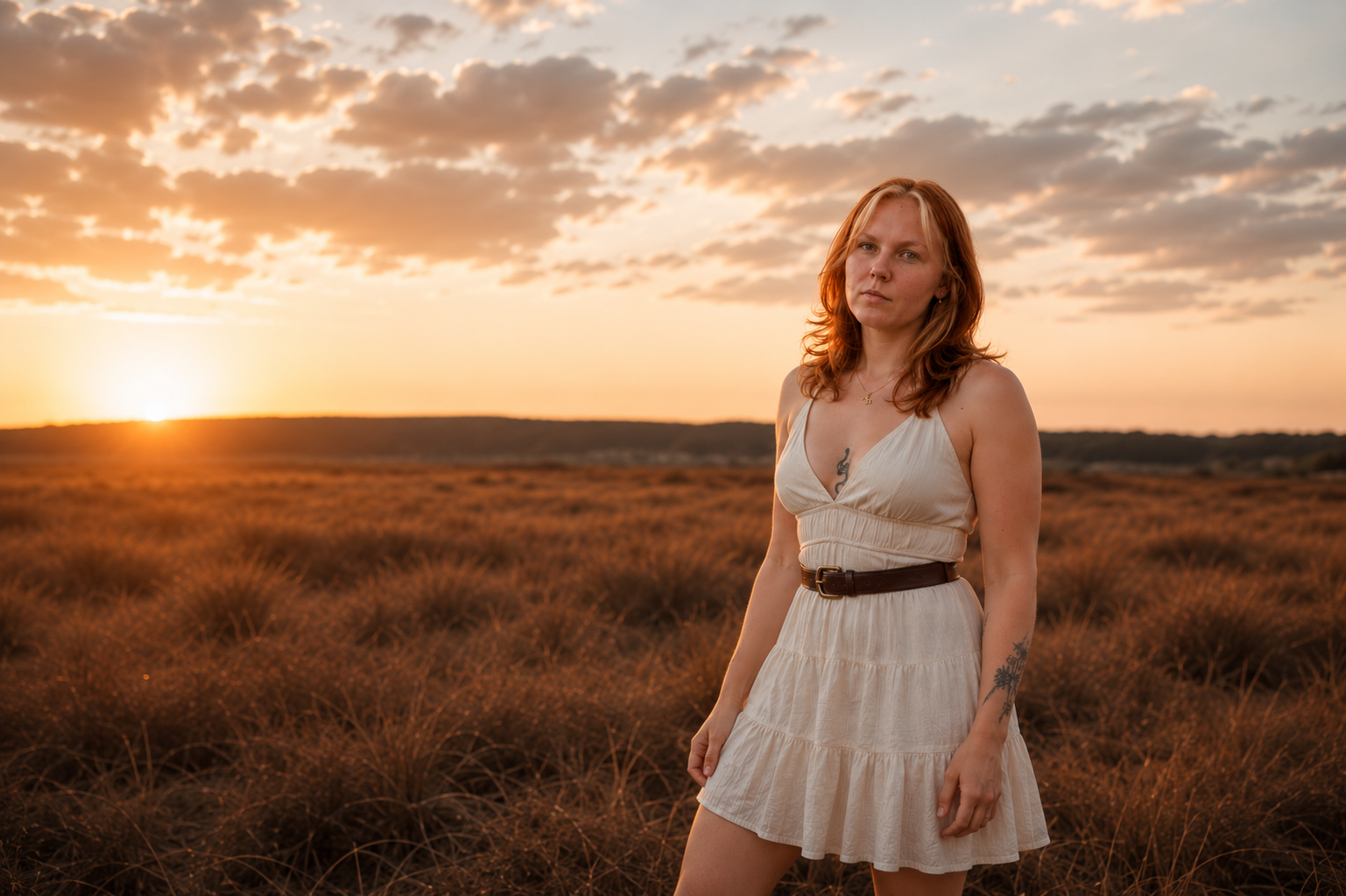 Portret van Demi Weeteling in warm gouden veldlicht